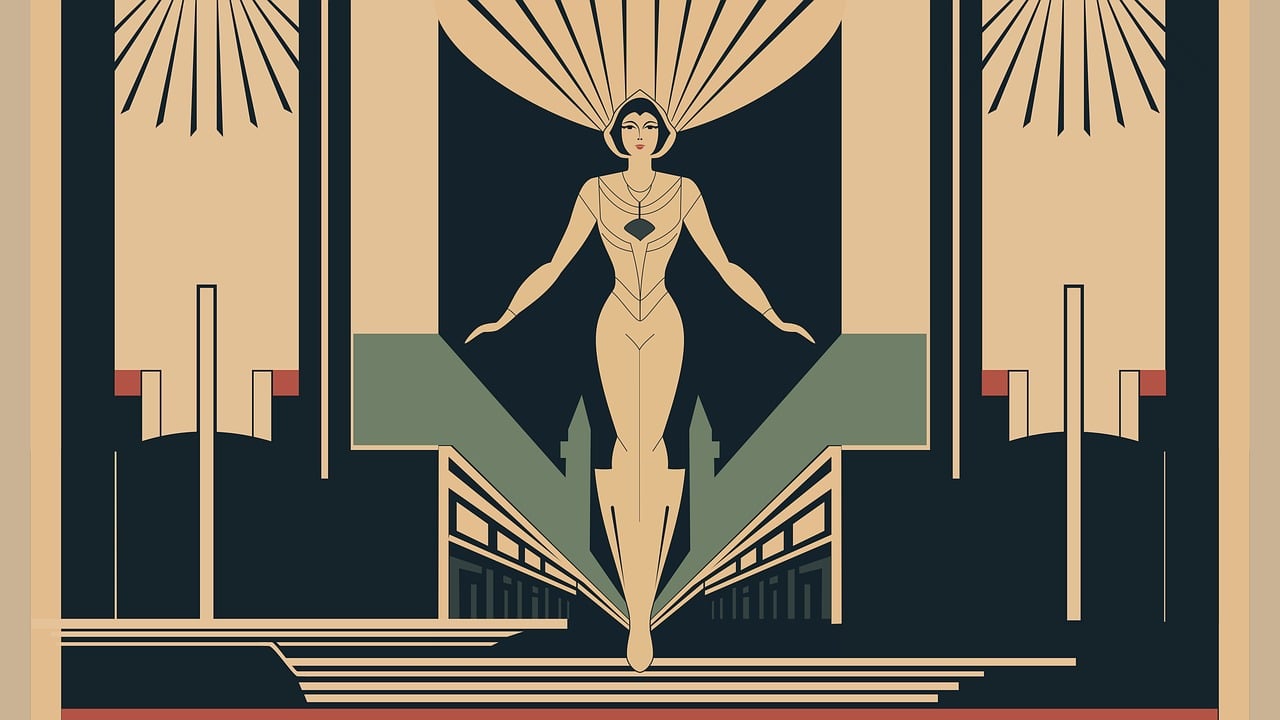 Art deco -tyyliä julisteessa